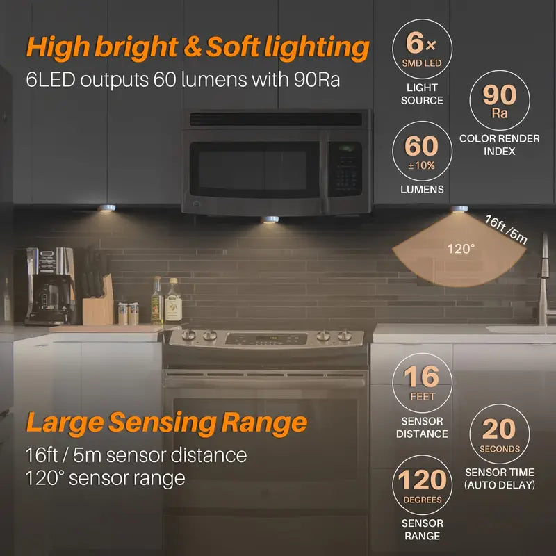 3pcs Battery Operated Motion Sensor LED Lights